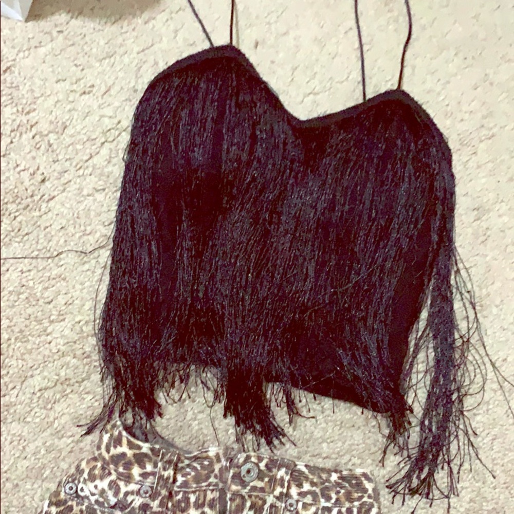 Sexy fringe crop top
